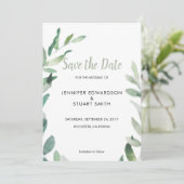 植物水色オリーブ葉の日付を保存 セーブザデート (スタンド正面)