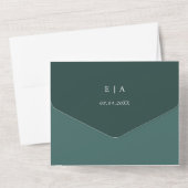 植物水色ユーカリ結婚の オールインワン招待状 (裏面)