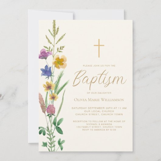 植物洗礼 招待状 (正面)