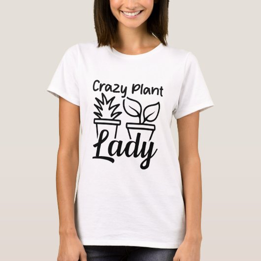 植物熱狂するの女おもしろい性 Tシャツ (正面)