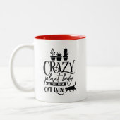 植物熱狂するの女性は新しい猫の女性 ツートーンマグカップ (左)