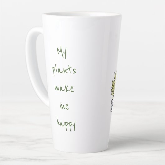 植物熱狂するの女神/私の植物は私を幸せにする カフェラテマグ (左アングル)