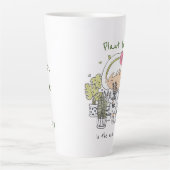 植物熱狂するの女神/私の植物は私を幸せにする カフェラテマグ (正面)