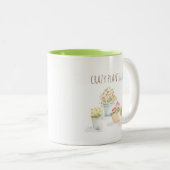 植物熱狂するレディーウォーター色マグカップ ツートーンマグカップ (正面右)