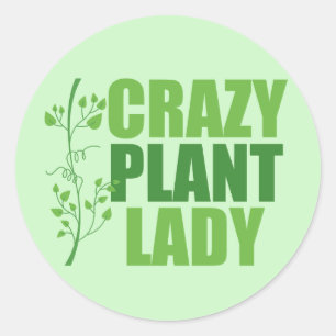 植物熱狂するレディーキュートグリーン植物学者 ラウンドシール