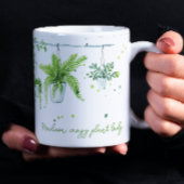 植物熱狂するレディ水の色の名パーソナライズされた前 コーヒーマグカップ