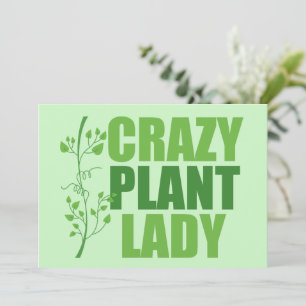植物熱狂する婦人可愛い緑の植物学者カード