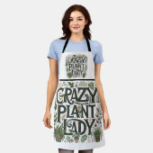 植物熱狂する婦人 エプロン (着用した状態)