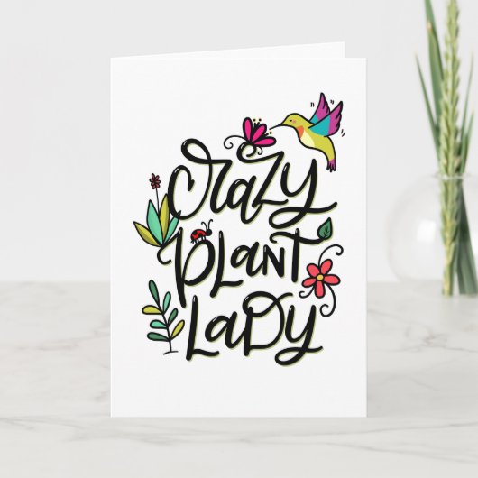 植物熱狂する婦人 カード (正面)