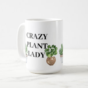 植物熱狂する婦人 コーヒーマグカップ