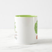 植物熱狂する婦人 ツートーンマグカップ (中央)