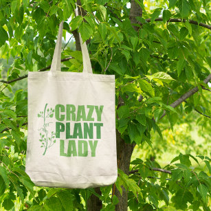 植物熱狂する婦人 トートバッグ