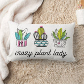 植物熱狂する婦人 |手描き鉢植え ランバークッション (ブランケット)