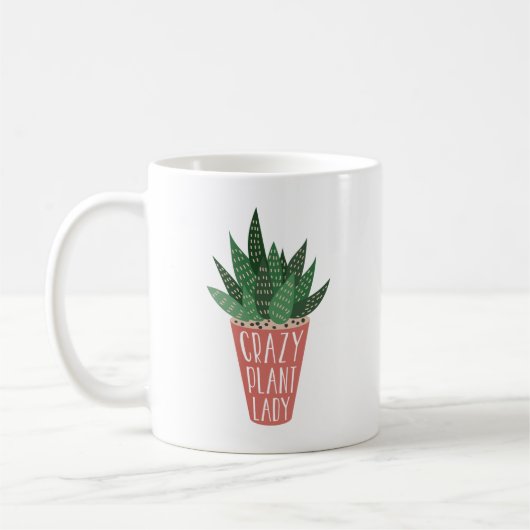 植物熱狂する婦人 |植物おもしろい愛好家 コーヒーマグカップ (左)