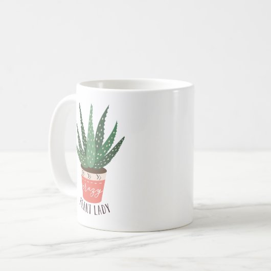 植物熱狂する婦人 |植物おもしろい愛好家 コーヒーマグカップ (正面左)