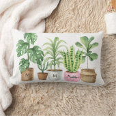 植物熱狂する婦人 | Chic Potted Plants水彩 ランバークッション (ブランケット)
