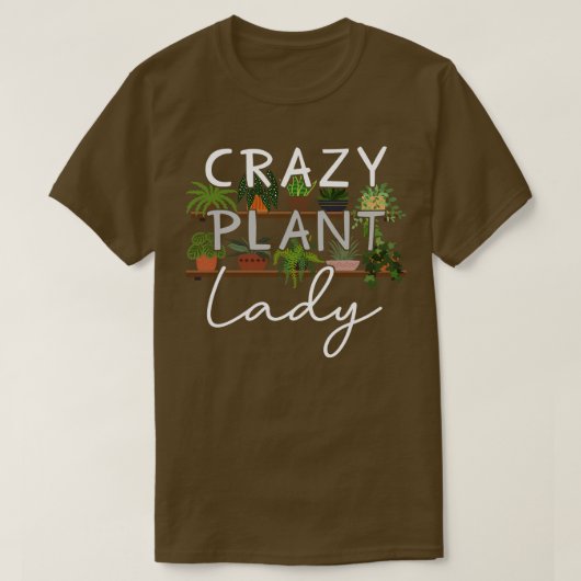 植物熱狂する婦人 Tシャツ (デザイン正面)