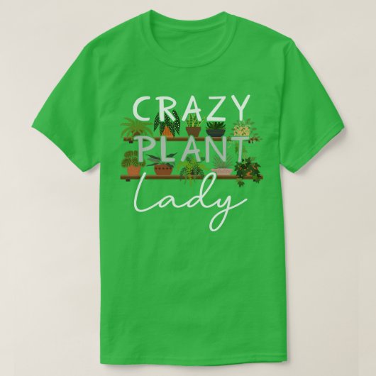 植物熱狂する婦人 Tシャツ (デザイン正面)