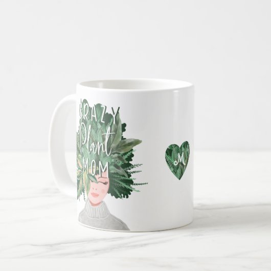 植物熱狂する母おもしろい水色植物母マヘアド コーヒーマグカップ (正面左)