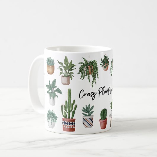植物熱狂する菜園おもしろい庭師 コーヒーマグカップ (正面左)