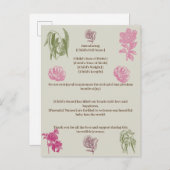 植物牡丹ユーカリ少女誕生のお知らせ インビテーションポストカード (正面/裏面)