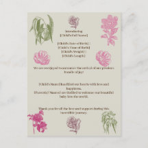 植物牡丹ユーカリ少女誕生のお知らせ