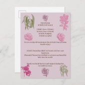 植物牡丹ユーカリ少女誕生のお知らせ 案内ポストカード (正面/裏面)