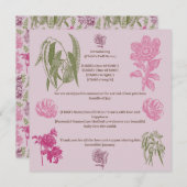 植物牡丹ユーカリ少女誕生のお知らせ 案内状 (正面/裏面)