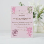 植物牡丹ユーカリ赤ちゃんシャワー サンキューカード (スタンド正面)