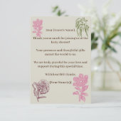 植物牡丹ユーカリ赤ちゃんシャワー サンキューカード (スタンド正面)