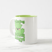 植物生物学を応援してる！かわいいサボテン ツートーンマグカップ (正面左)