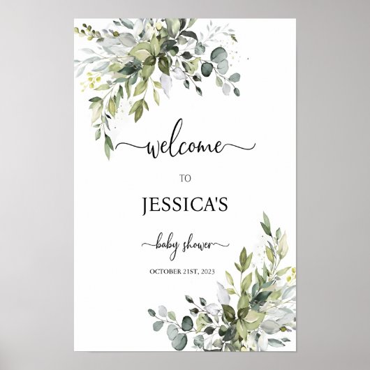 植物用の緑の赤ちゃんシャワーシンボルや象徴 ポスター (正面)