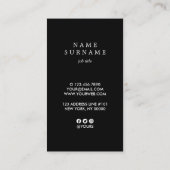 植物用水彩金ゴールド縦型名刺 名刺 (裏面)