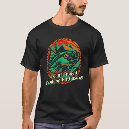 植物由来の釣り愛好家のライフスタイル 狩猟 Tシャツ (正面)