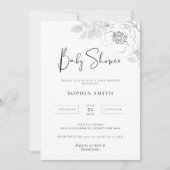 植物画のベビーシャワー招待状 招待状 (正面)