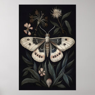 植物画の蛾 アートプリント、ヴィンテージの蝶 ポスター