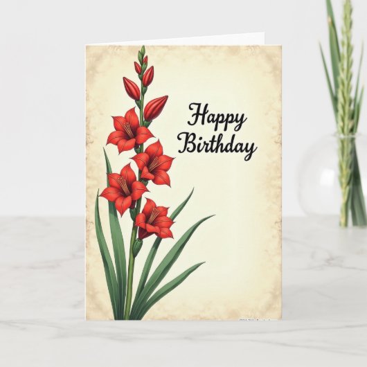 植物画の誕生日の花アートカード カード (正面)