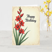 植物画の誕生日の花アートカード カード (黄色い花)