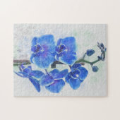 植物画の青い蘭 水彩アート 250ピース ジグソーパズル (横)