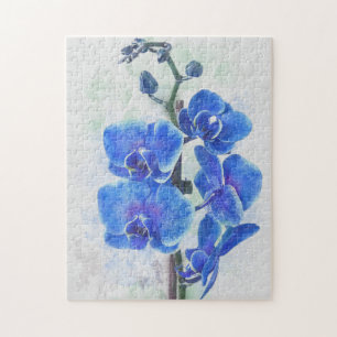 植物画の青い蘭 水彩アート 250ピース ジグソーパズル
