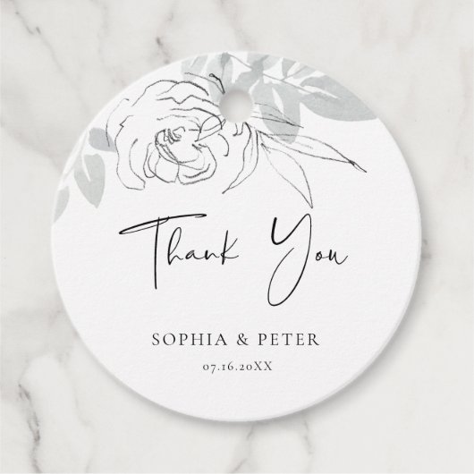 植物画イラスト感謝タグ フェイバータグ (正面)