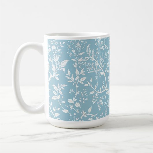 植物画ブルー コーヒーマグ コーヒーマグカップ (左)