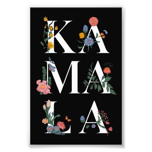 植物画調 カマラ・ハリス 投票 2024 フラワー ヴォーター フォトプリント            (正面)