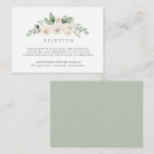 植物白エレガントフローラ結婚披露宴 エンクロージャーカード (正面/裏面)