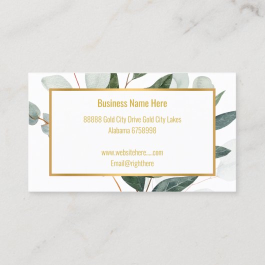 植物白エレガント名刺 名刺 (裏面)