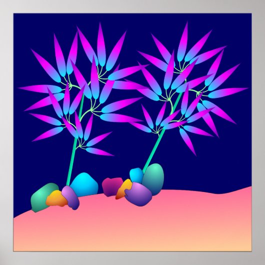 植物白熱［赤熱］光を放つポスター ポスター (正面)