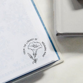 植物百合カスタム本の図書館からの ラバースタンプ