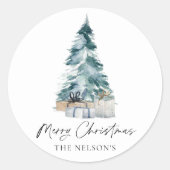 植物的なエレガントなクリスマスをお楽しみください ラウンドシール (正面)