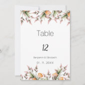 植物的なピンクオレンジの夏の花 テーブルナンバー (正面)