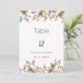 植物的なピンクオレンジの夏の花 テーブルナンバー (スタンド正面)